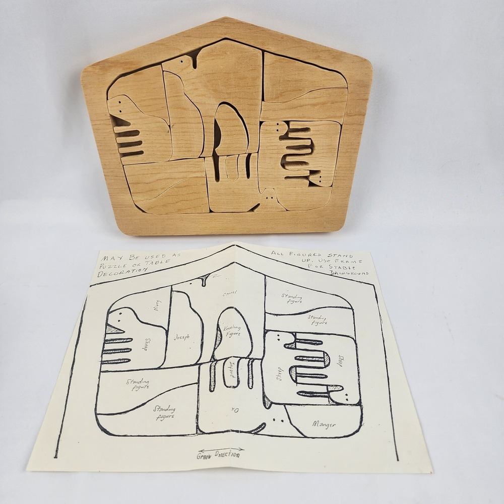 Nativity Scene Hand Cut 14 Pc. Wooden‎ Jigsaw Puzzle Holiday / Instructions